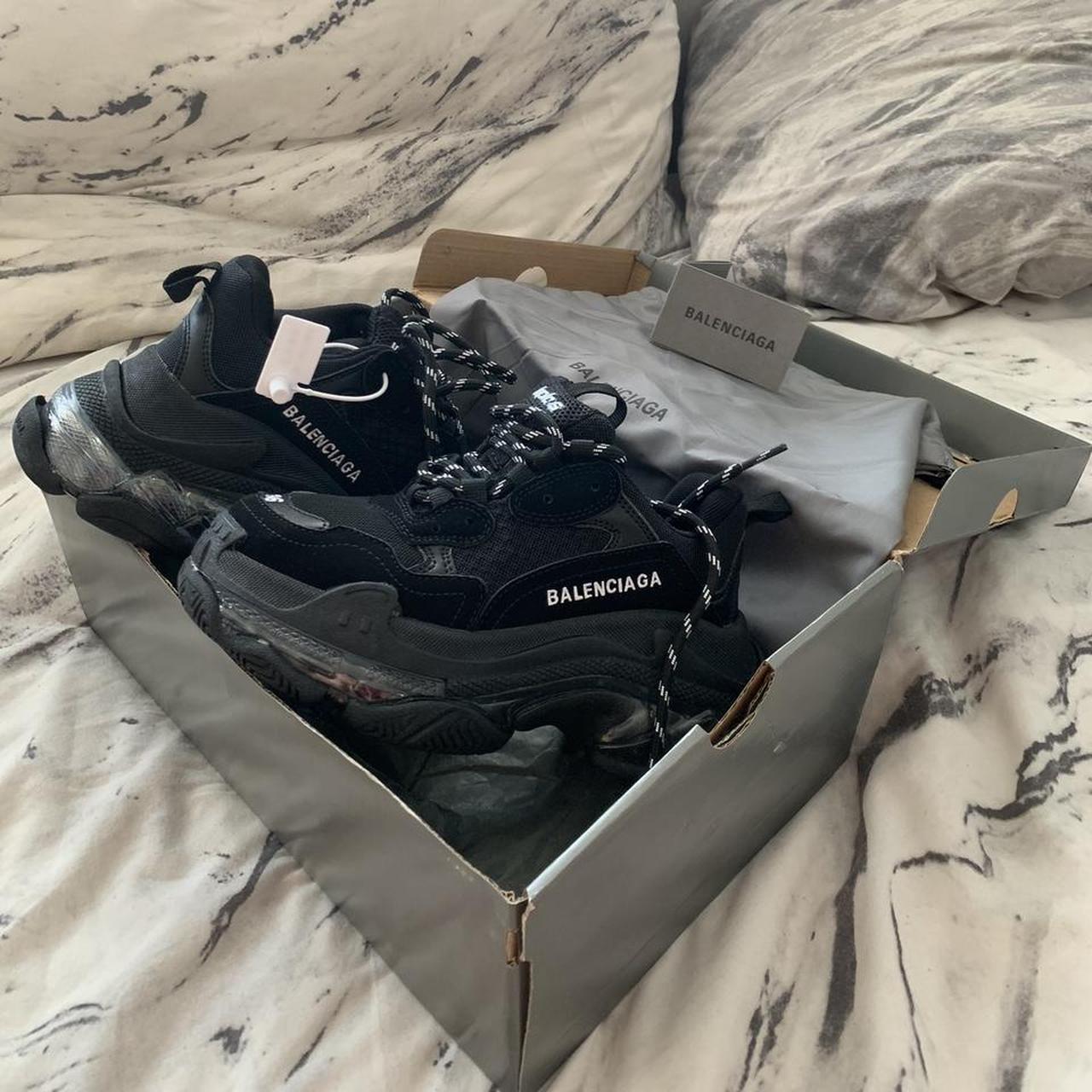 ladies black balenciaga trainers