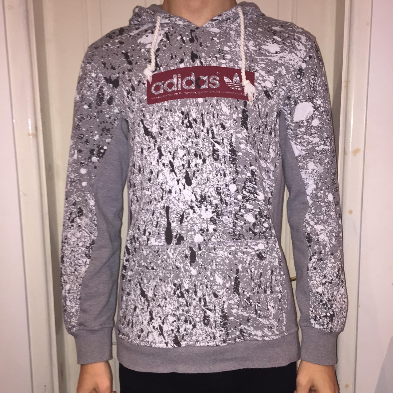 Adidas paint splatter hoodie size Small. 8.5 10