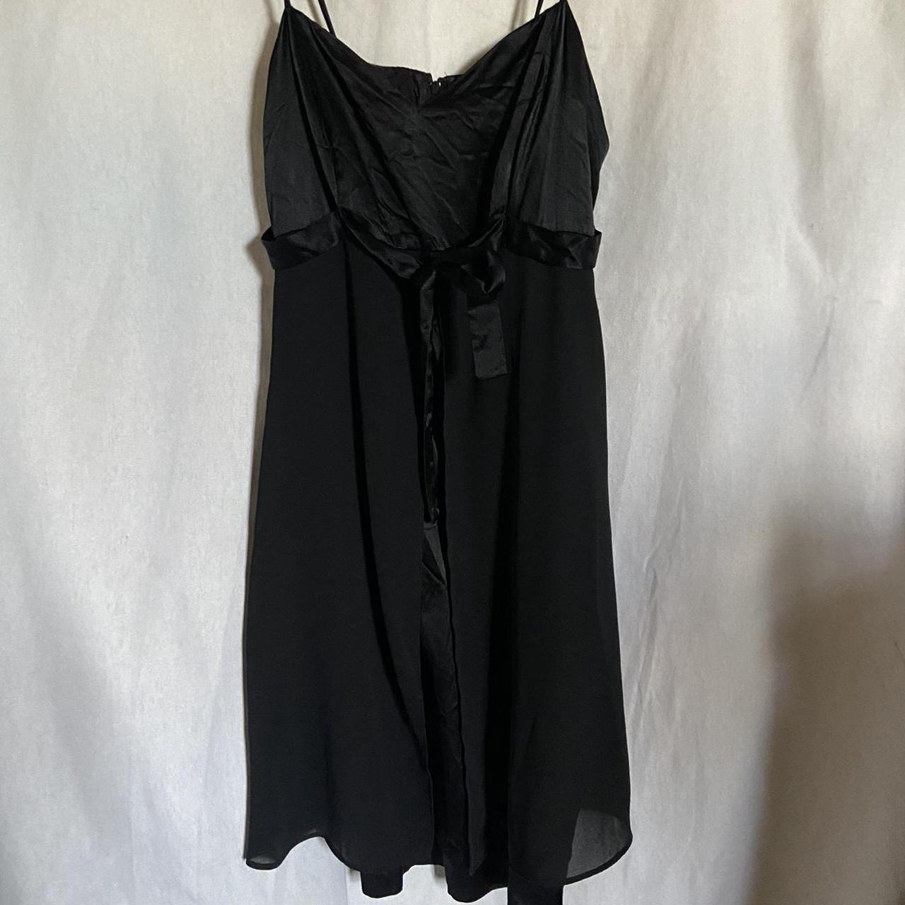 The cutest black slip dress with black sheer... - Depop