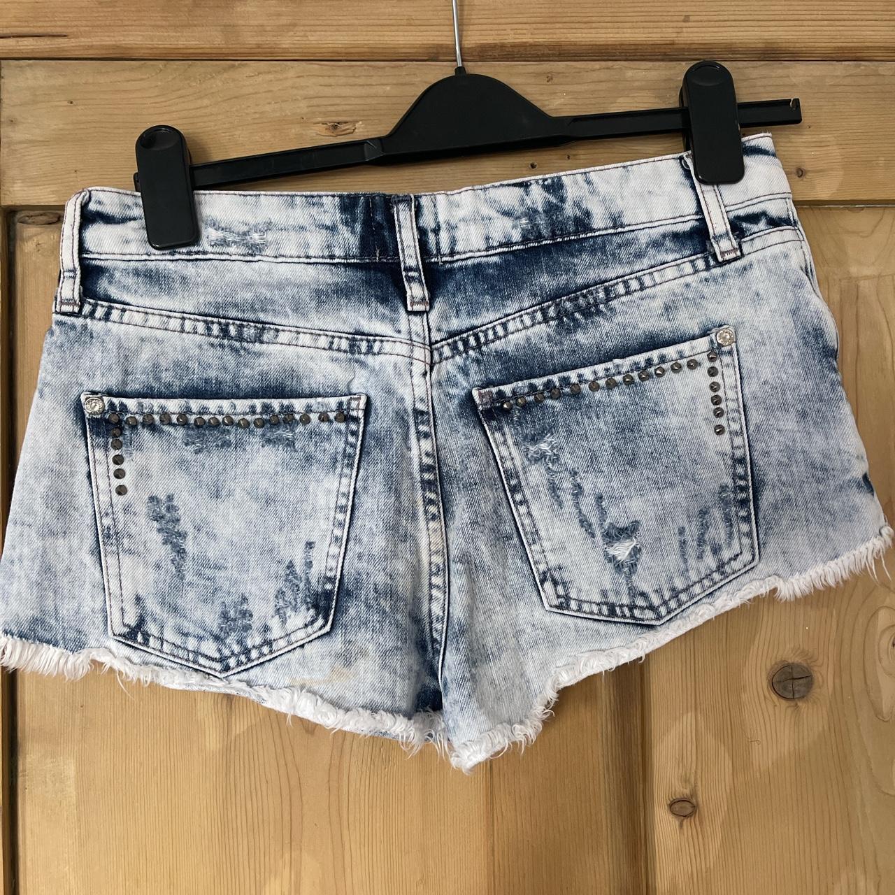 River island high waisted acid wash denim shorts. UK - Depop