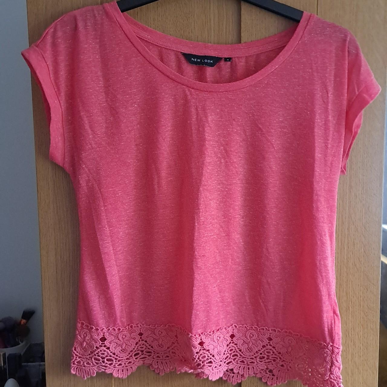 New Look Women's Pink Tshirt Depop