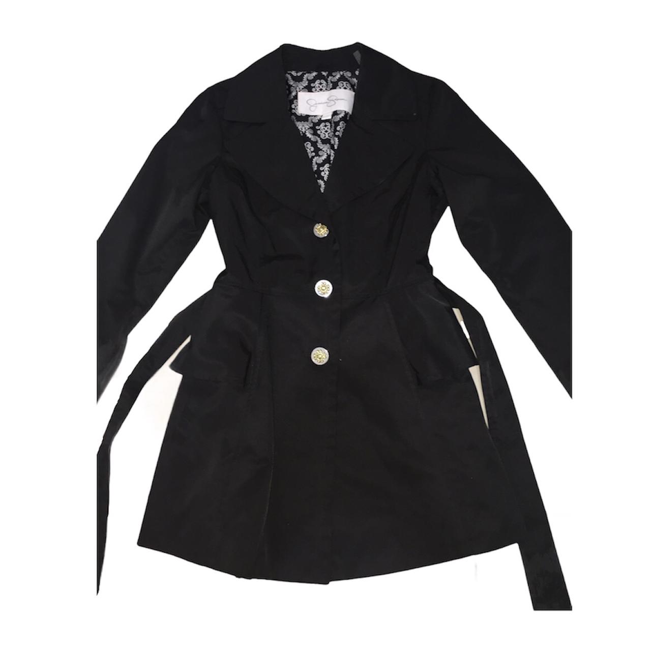 Women's Black and Gold Coat Depop