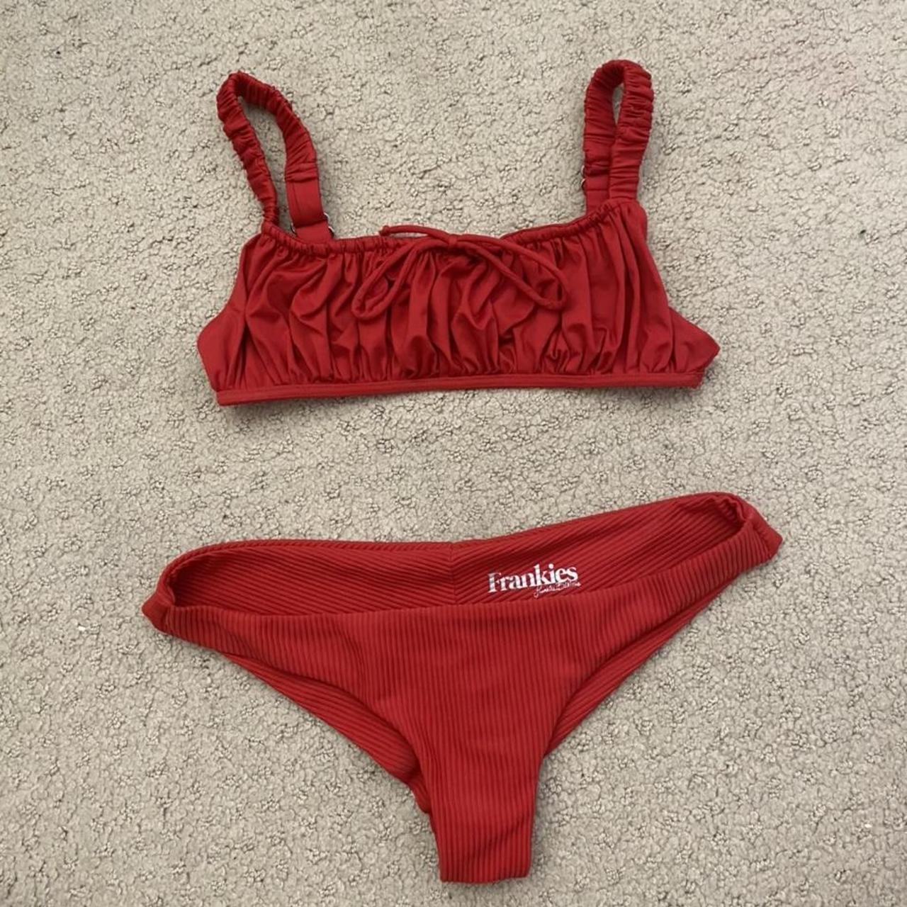 Frankies Bikinis Women's Red Bikinisandtankinisets Depop