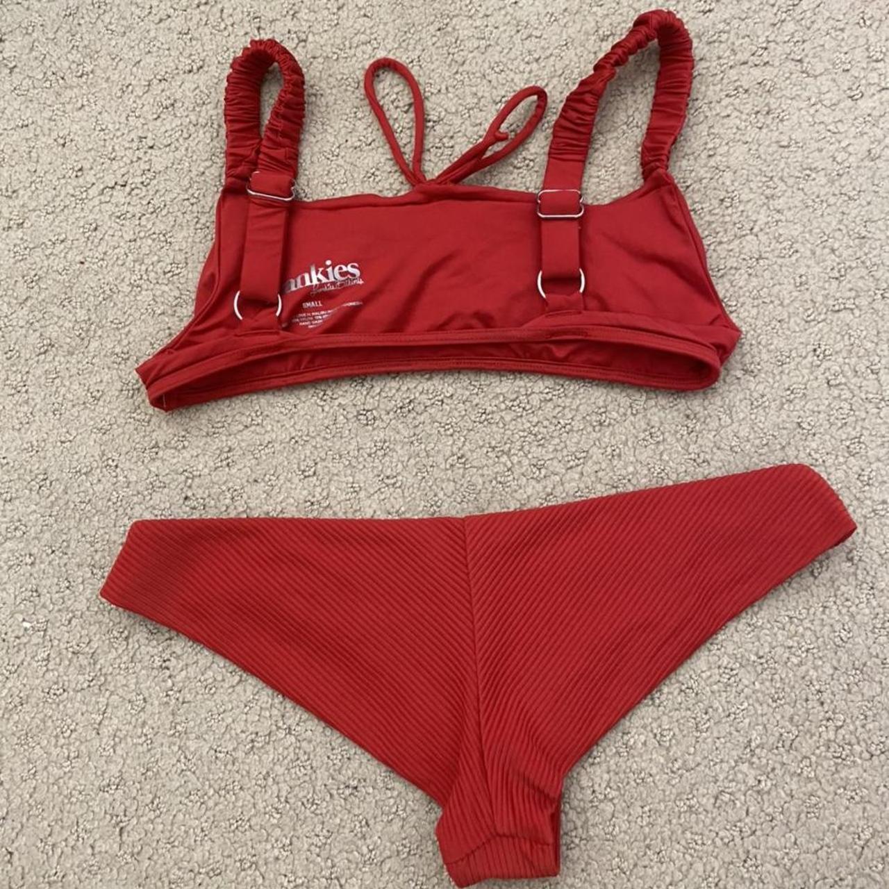 Frankies Bikinis Women's Red Bikinisandtankinisets Depop