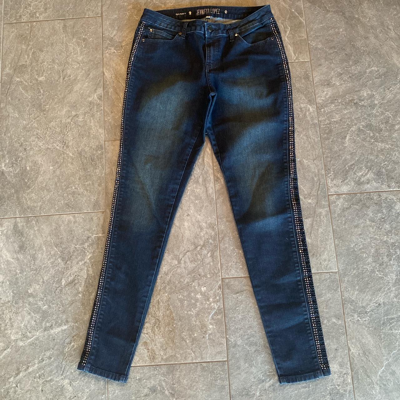 Jennifer Lopez JLO dark wash stretch skinny jeans... - Depop