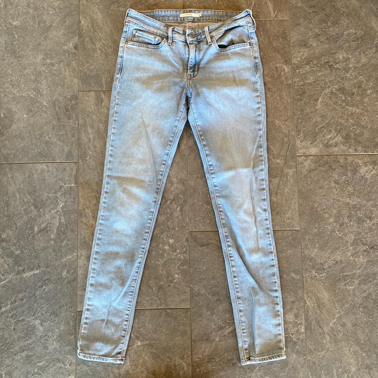 Levi 711 low rise skinny stretch light wash skater... - Depop