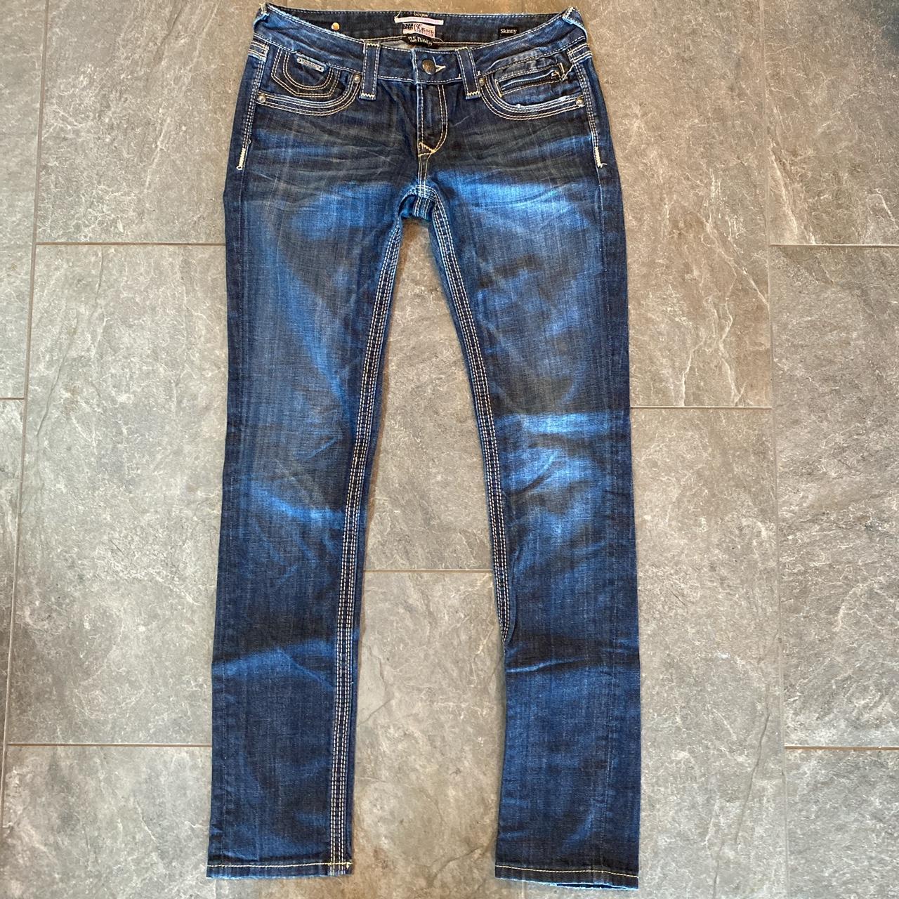 Express BE Rock low rise medium wash skinny rocker... - Depop