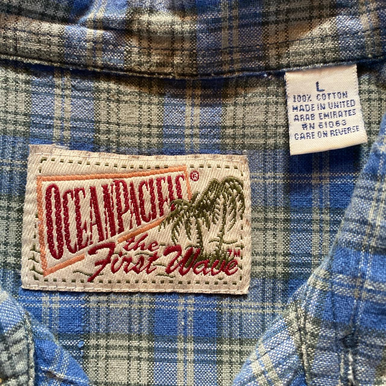 Ocean Pacific Men's Blue and Tan Shirt (4)