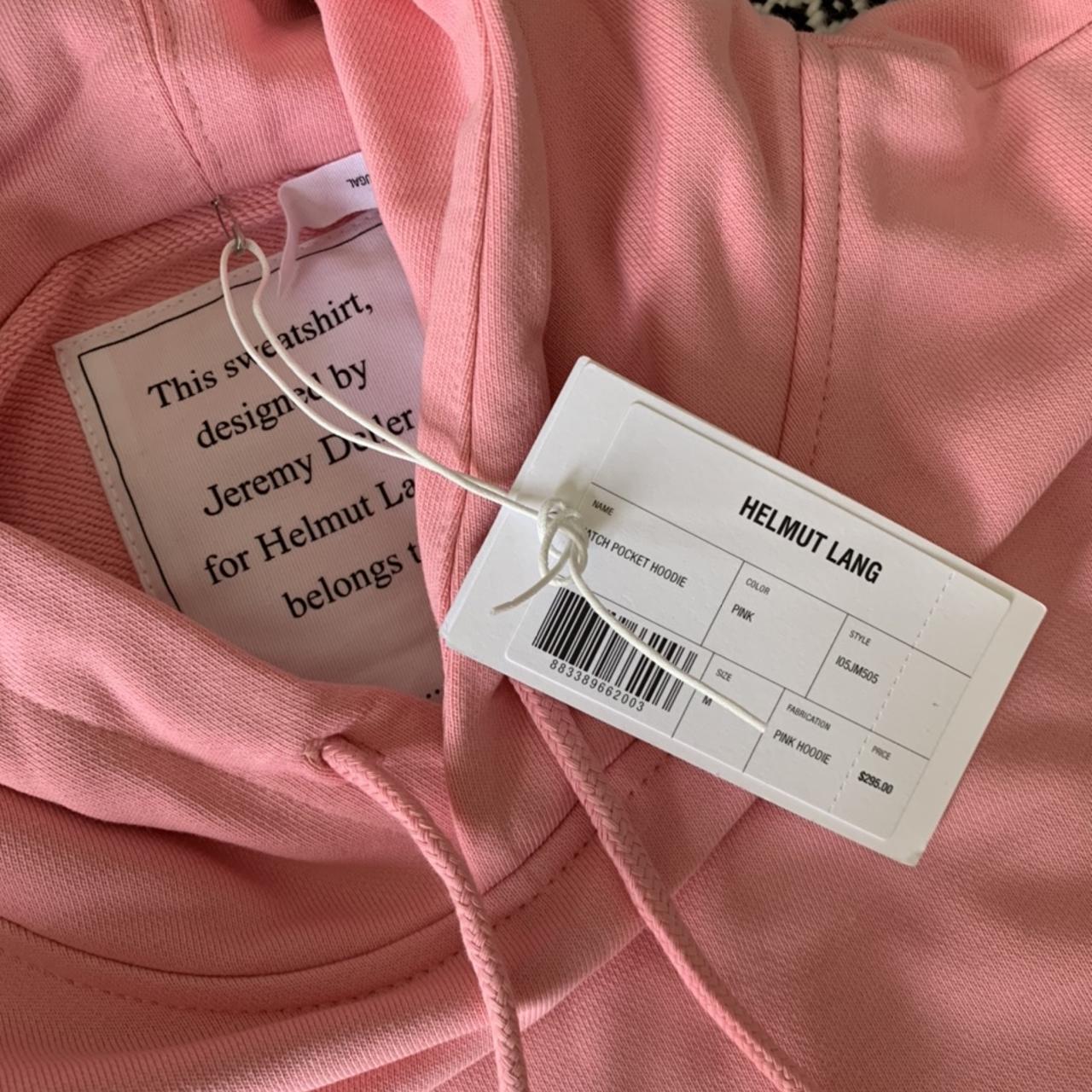 HELMUT LANG Pink Hooded Sweatshirt Hoodie. Brand Depop