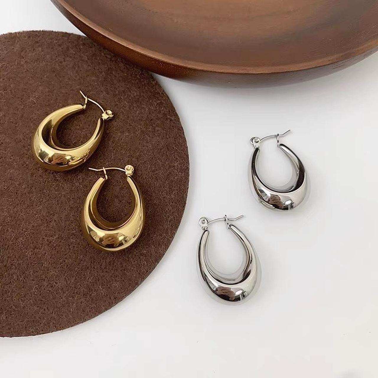 Product Image 2 - Oval hoops earrings funky hoops