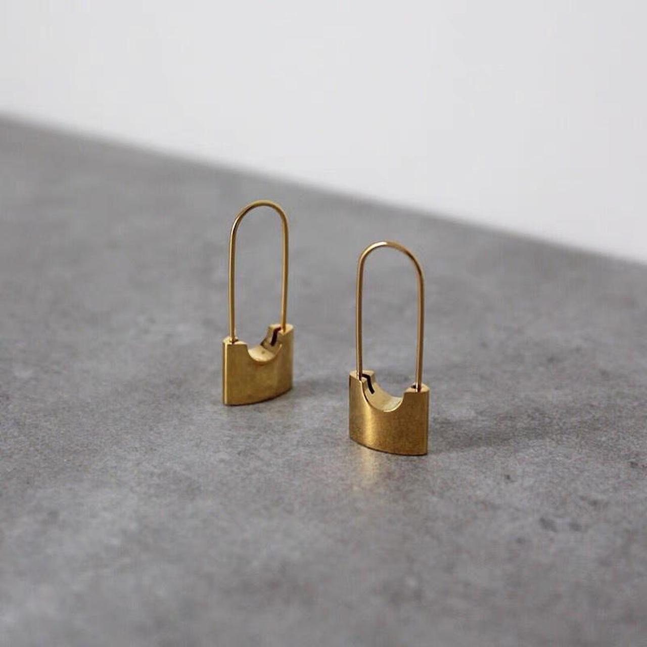 Product Image 2 - Gold safety pin earrings funky