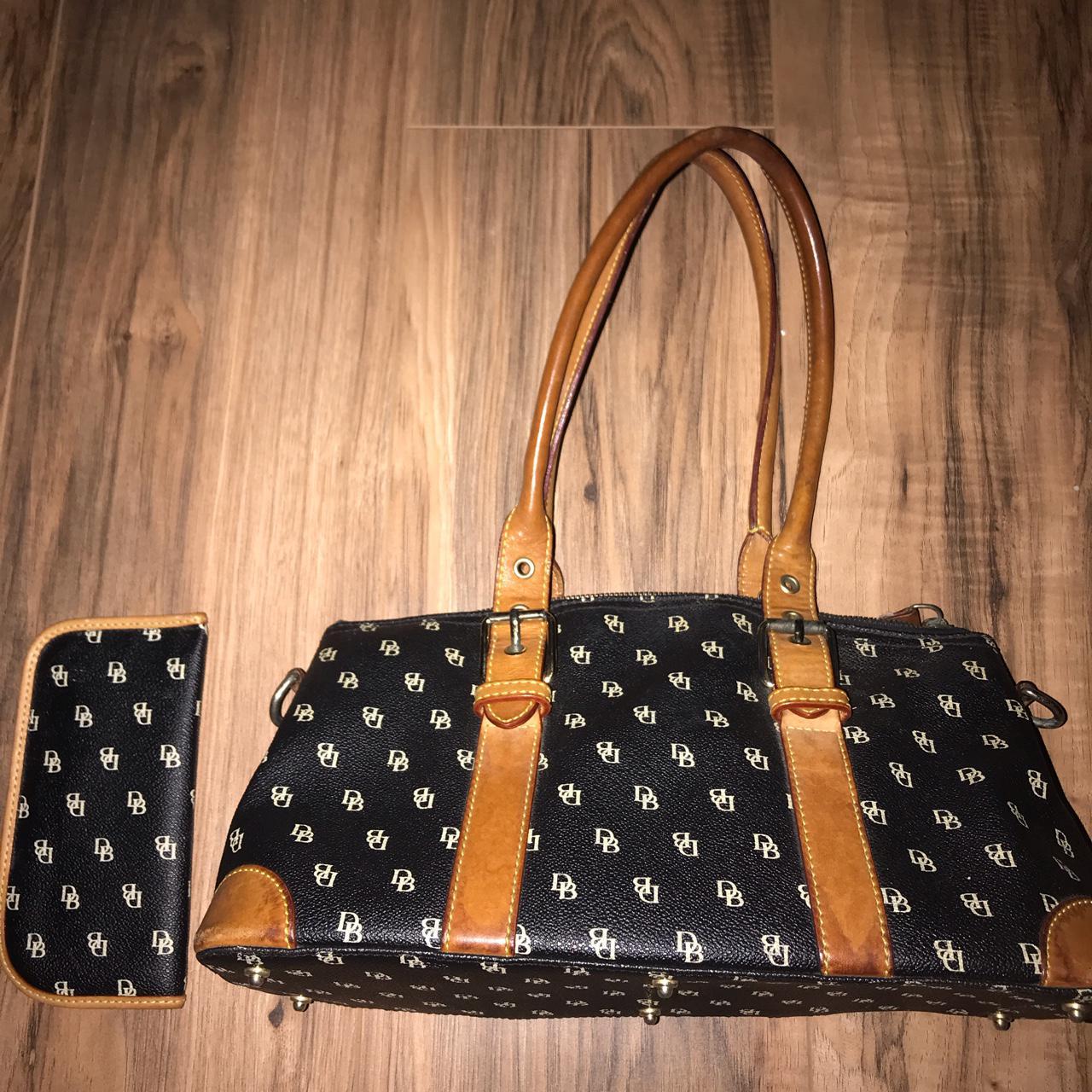 dooney and bourke black and white polka dot