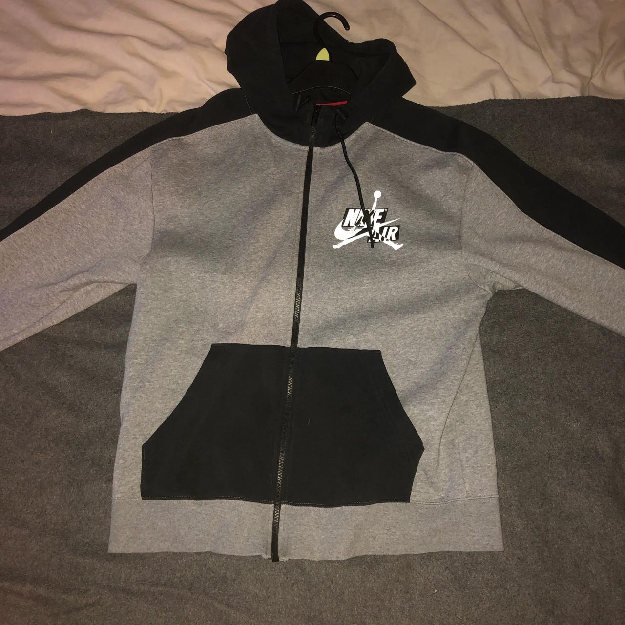 grey and white jordan hoodie