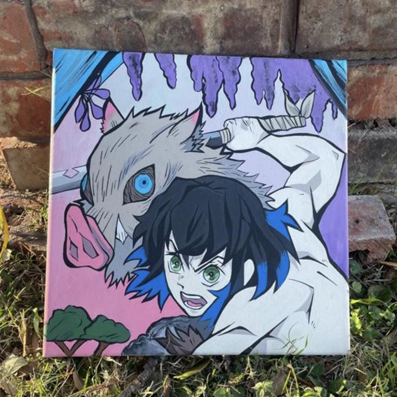 Inosuke From Demon Slayer Acrylic Painting Depop