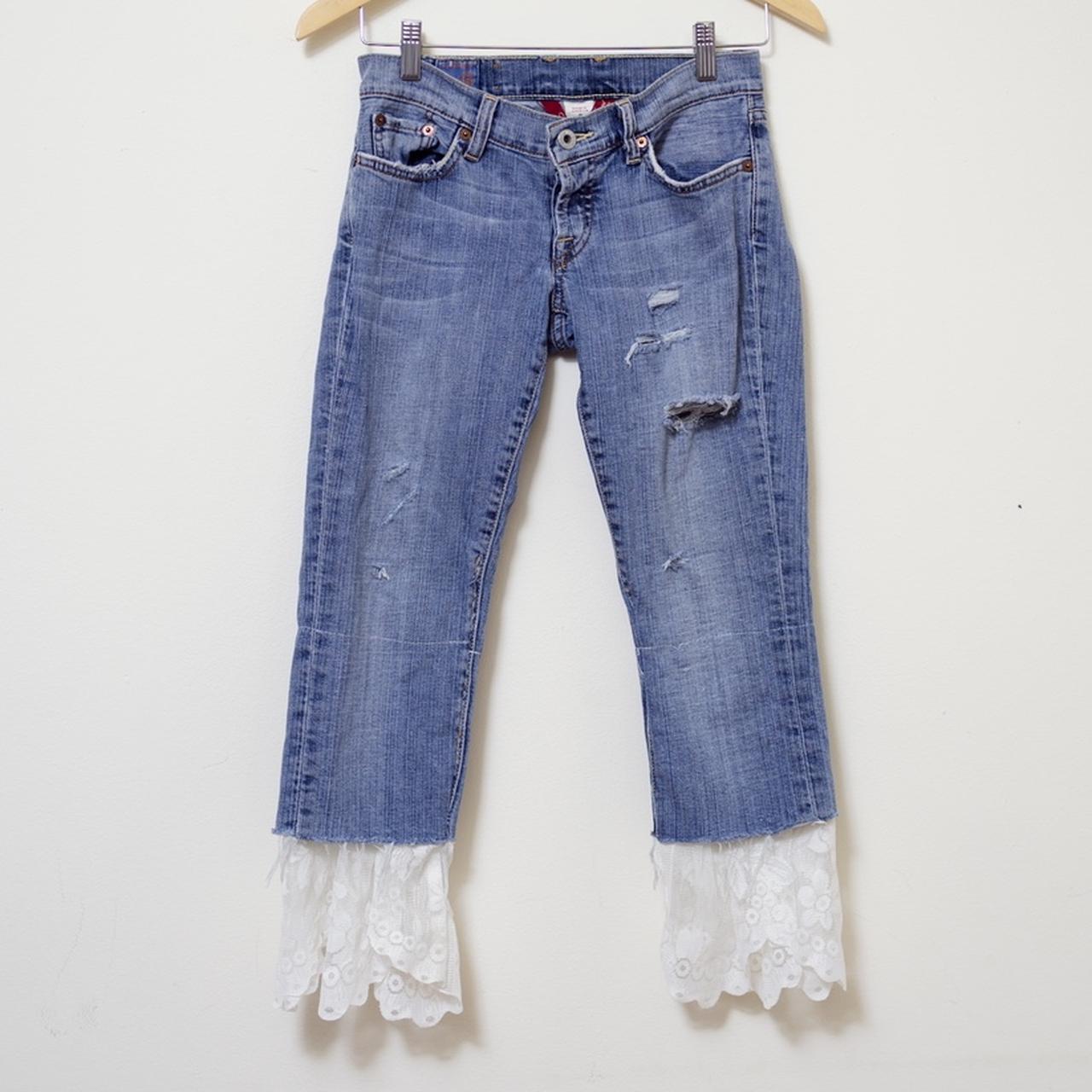 Lucky Brand Women's Blue and White Jeans