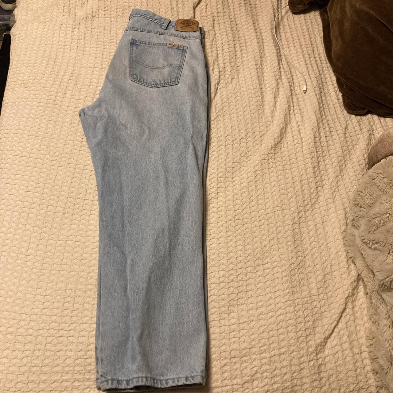 light blue dickies jeans, size 36, been worn a few... Depop