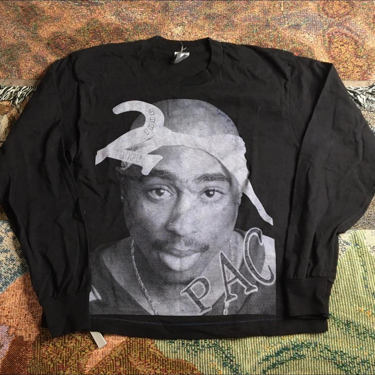 Vintage 90s 2Pac Tupac Bootleg Memorial Rap Tee... - Depop