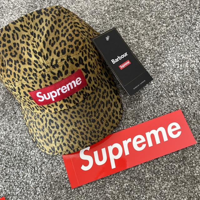 Supreme Barbour Wax Cotton Camp Cap - Leopard....