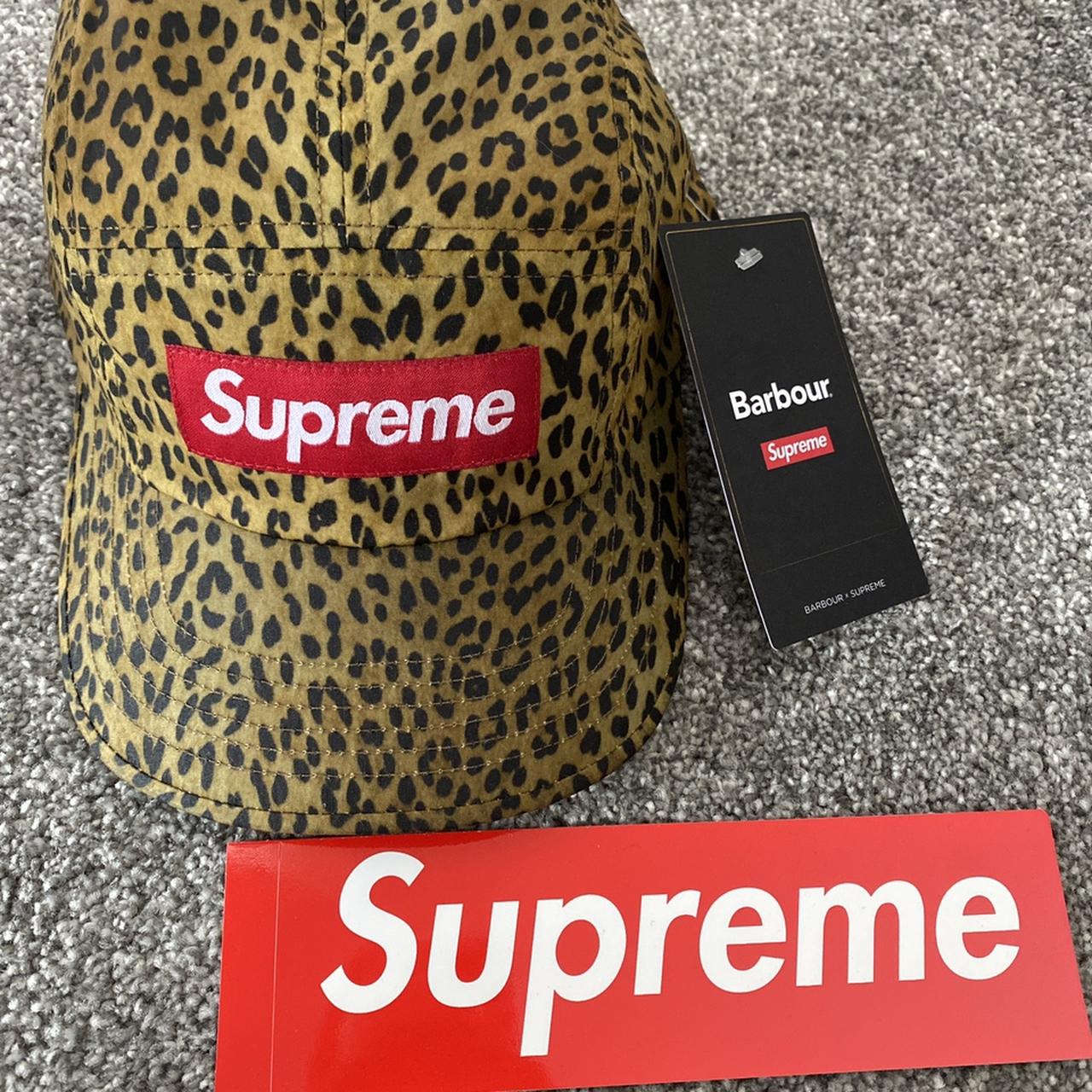 Supreme Barbour Wax Cotton Camp Cap - Leopard.... - Depop