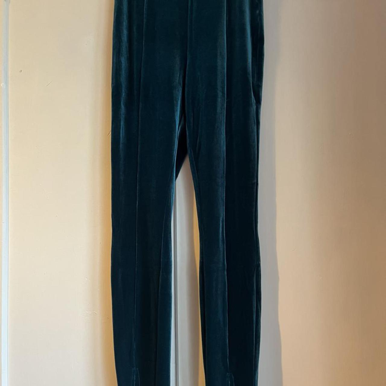 Extro & Vert slouchy wide leg trousers in navy sapphire velvet co-ord | ASOS