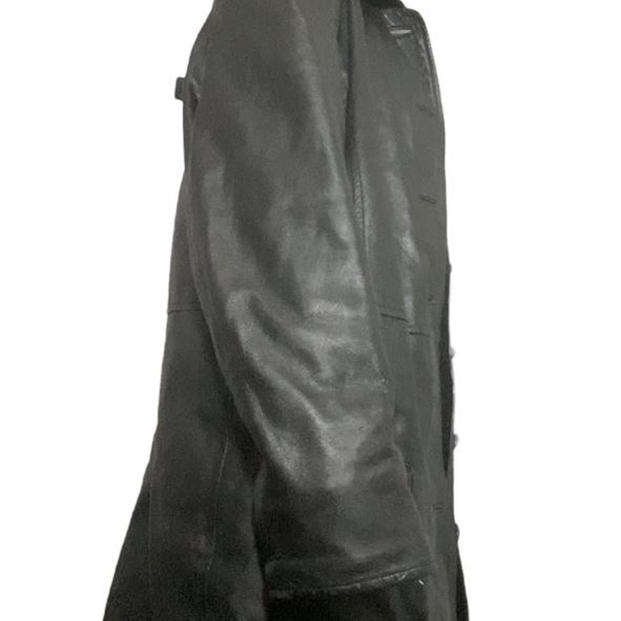 📺 vintage 90s raffaelo black genuine leather trench... - Depop