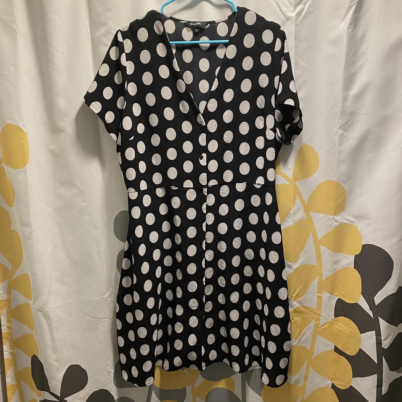 Simply Be Women's Black and White Dress