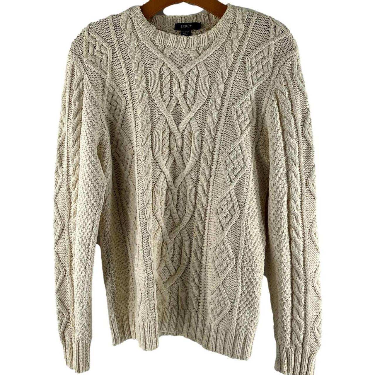 J. Crew classic off-white cable knit sweater. Crew... - Depop