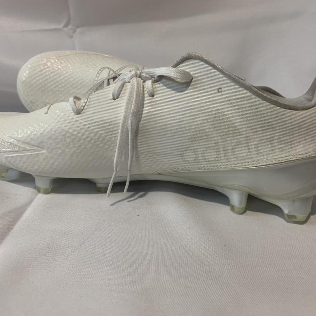 Adidas Men's White and Silver Boots