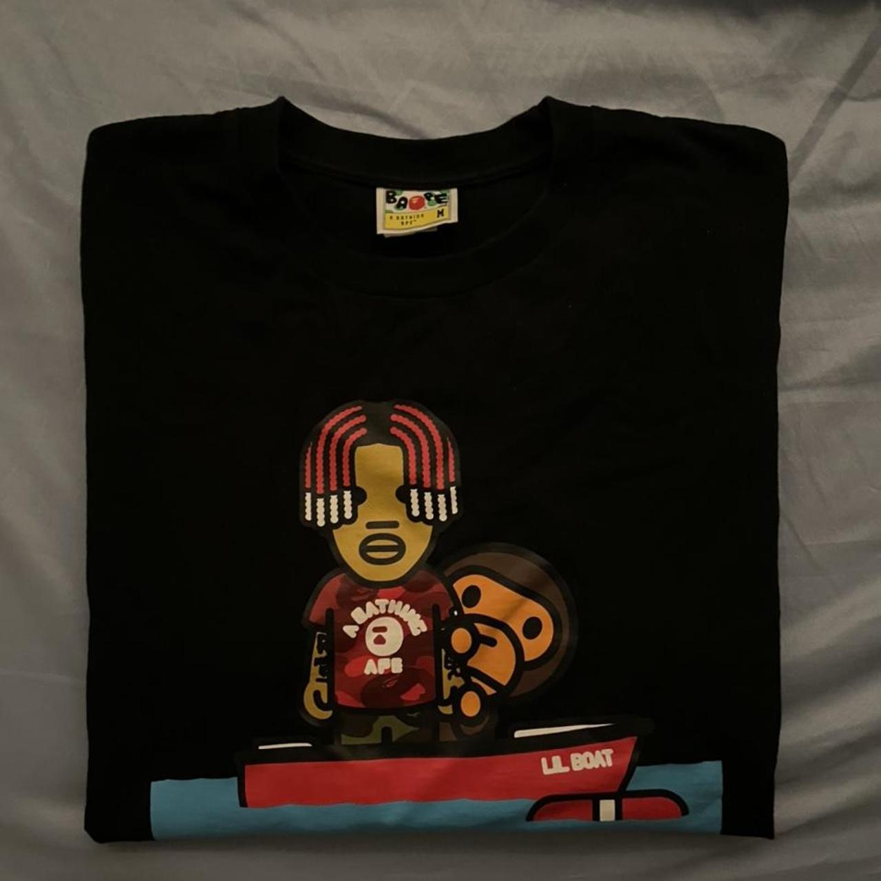Pusha T Bape Tee Baby milo x pusha t Like new Size | Depop