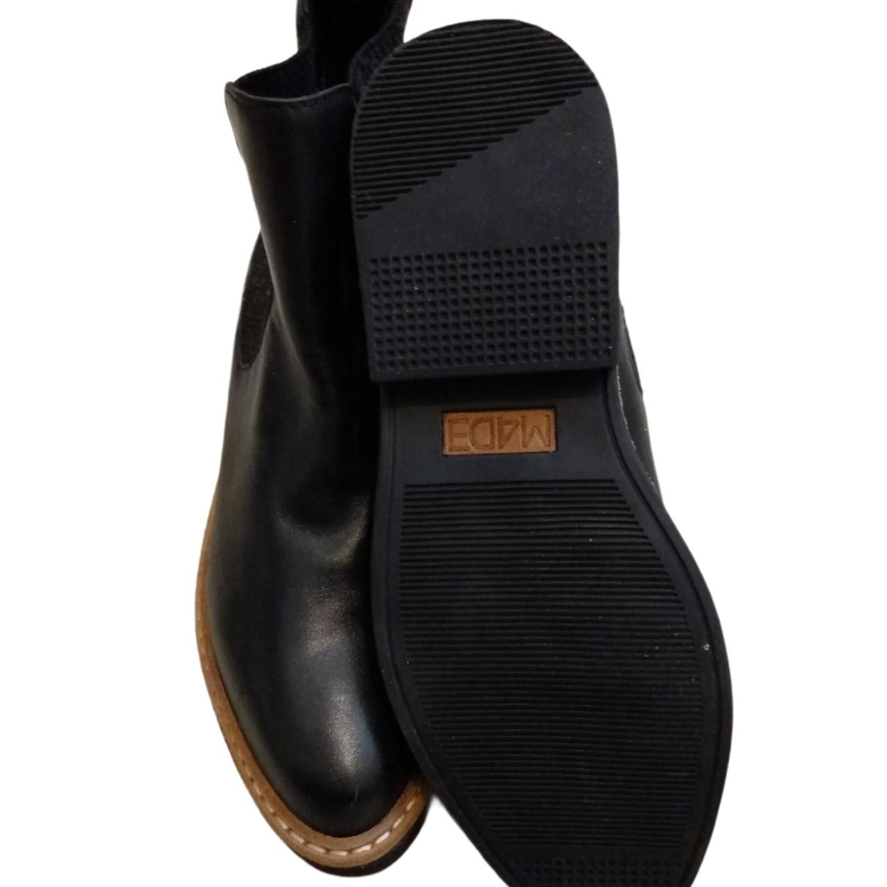 black leather ankle boots