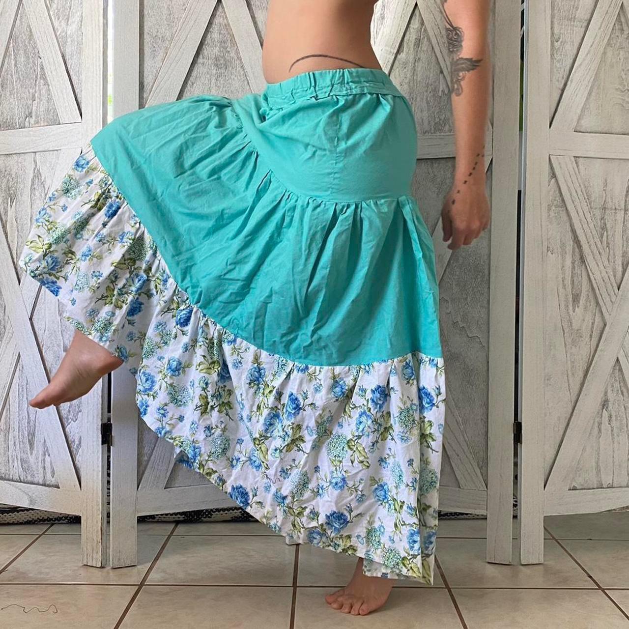 Women's Blue and White Skirt | Depop