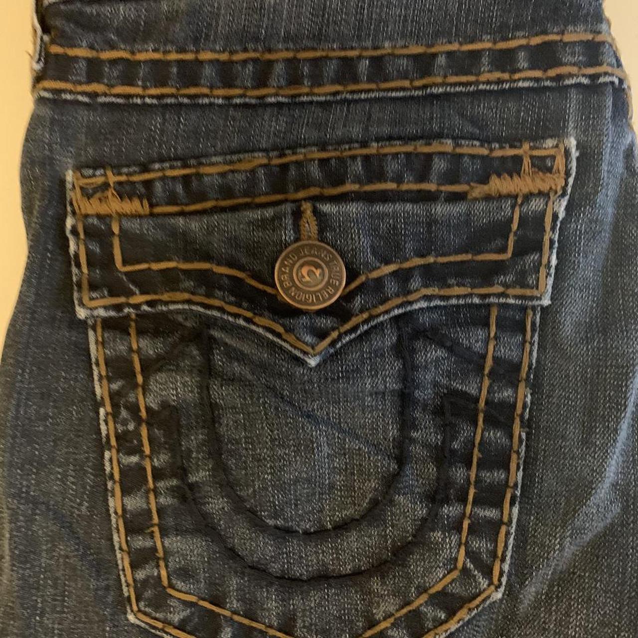 True Religion Straight Leg Ricky Jeans Dark blue... - Depop