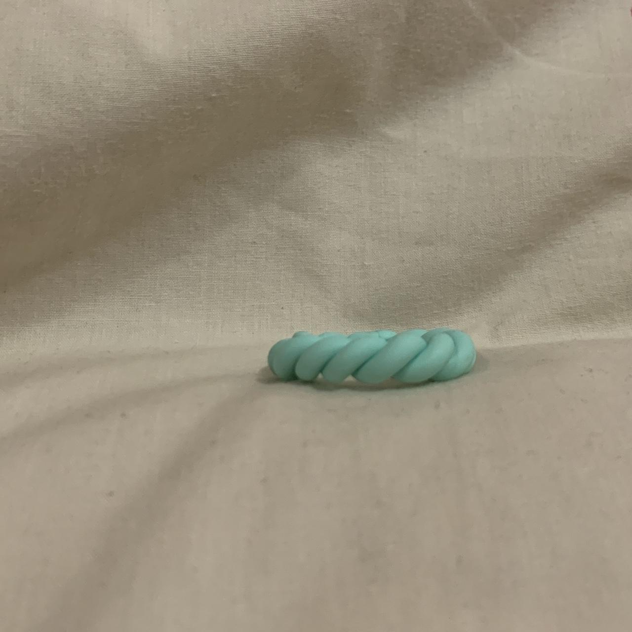 chunky twisty blue ring size x large msg me any... - Depop