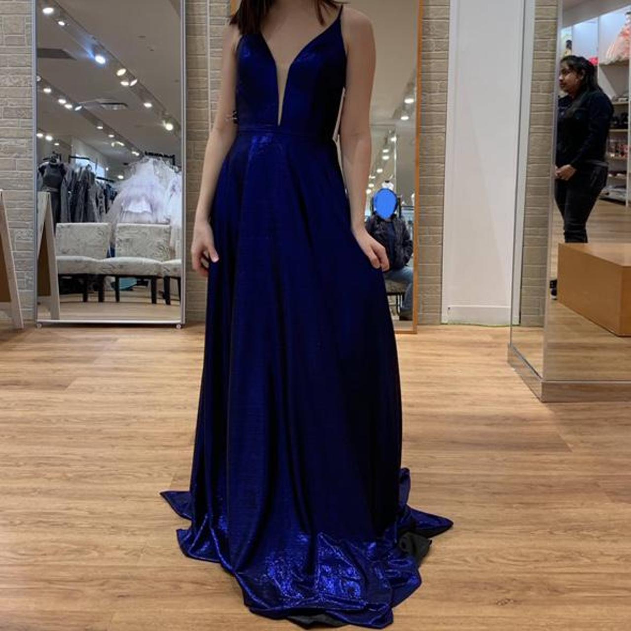 David's bridal royal blue sale prom dress