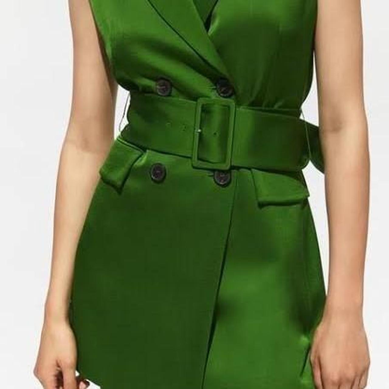 Green Pant Suit Set. Pants are a silky material and... Depop