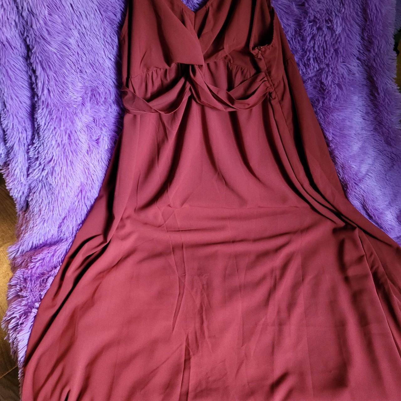 Women S Red And Burgundy Dress Depop