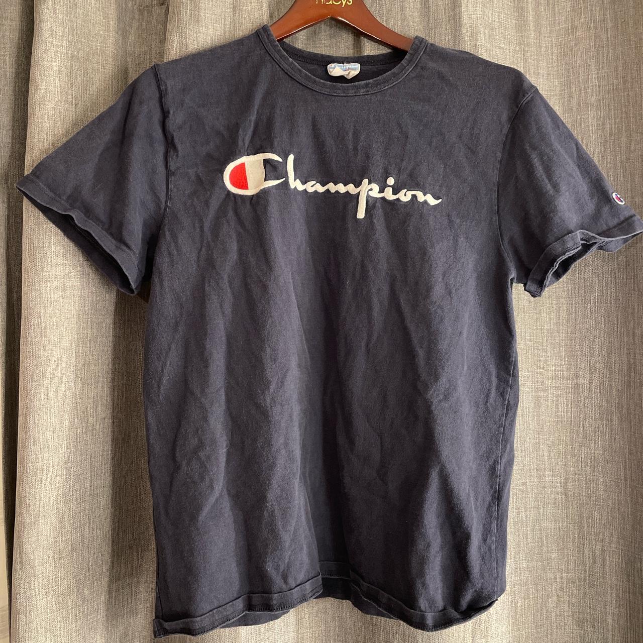 Navy blue champion t shirt . It’s in mint condition... - Depop