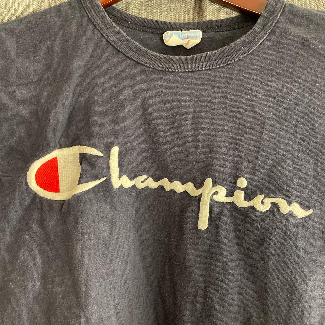 Navy blue champion t shirt . It’s in mint condition... - Depop