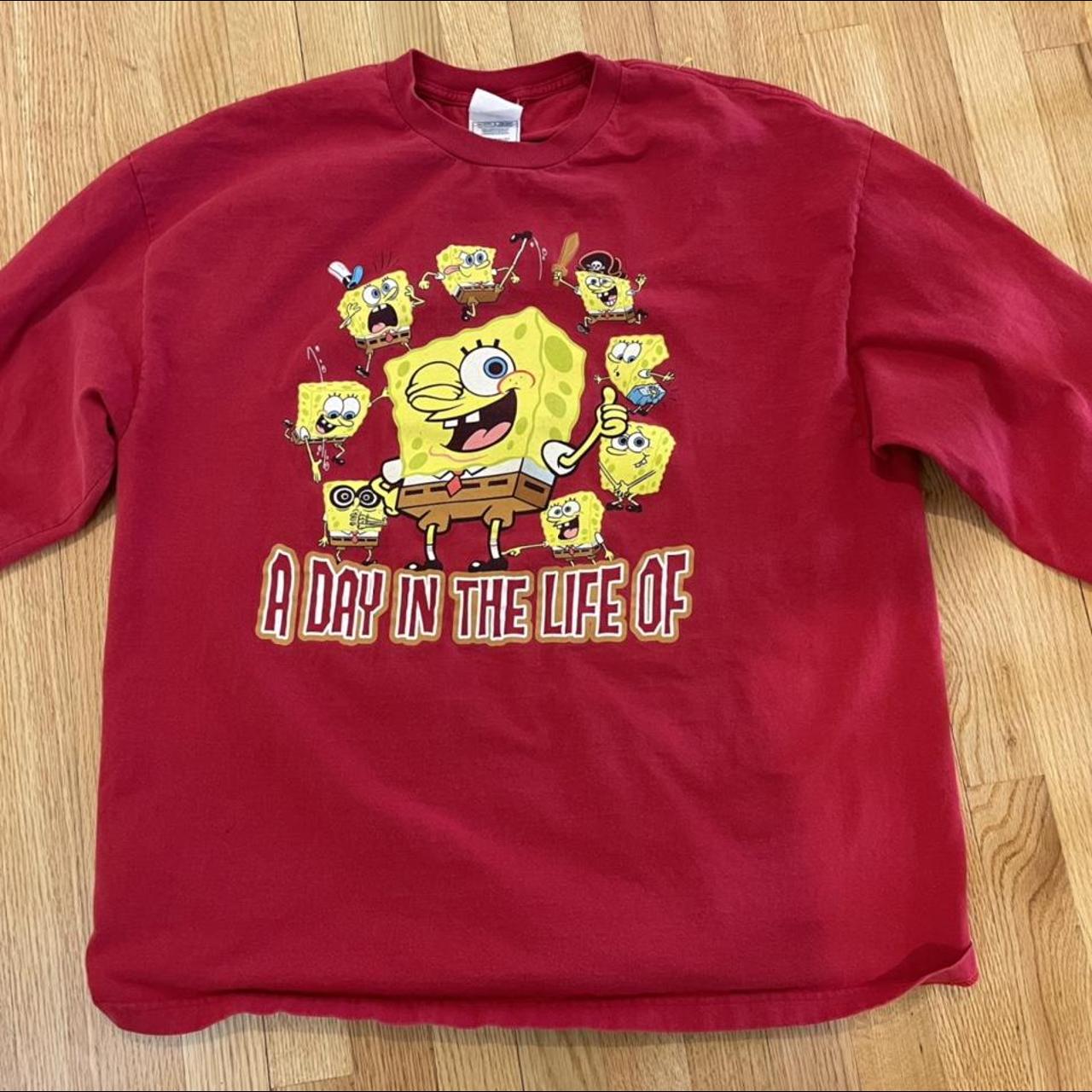 Spongebob Squarepants 1990s Vintage Red Cartoon... - Depop