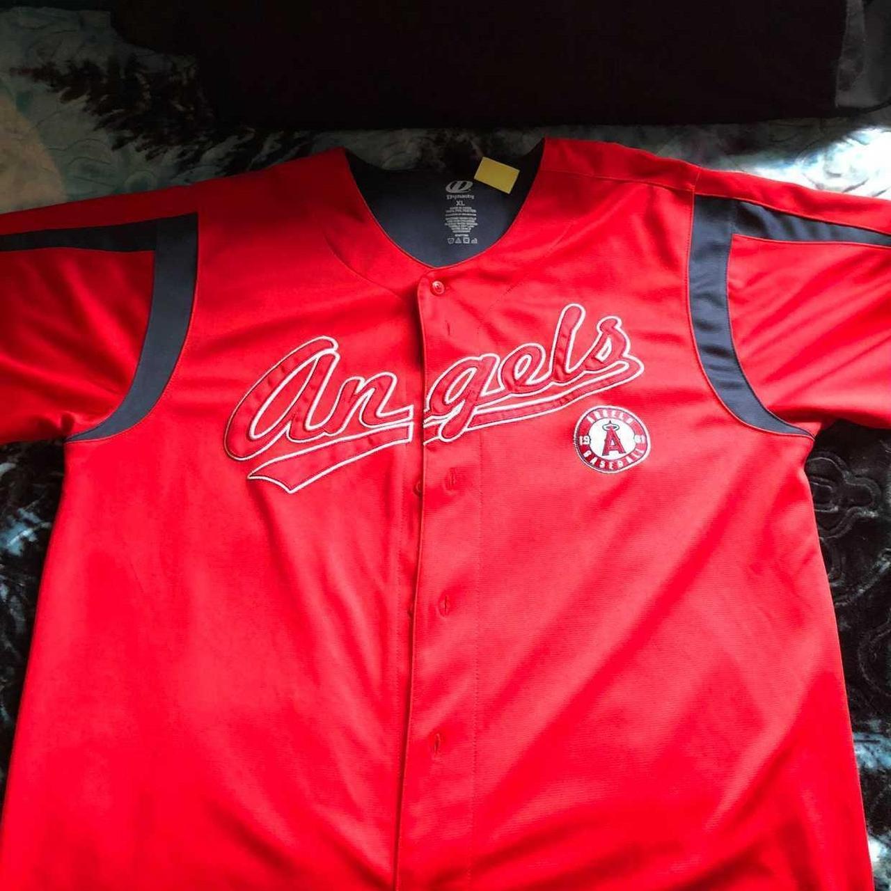 Dynasty, Shirts, Dynasty Series Baseball Jersey Mlb La Angels White Red  Buttons Size Xl