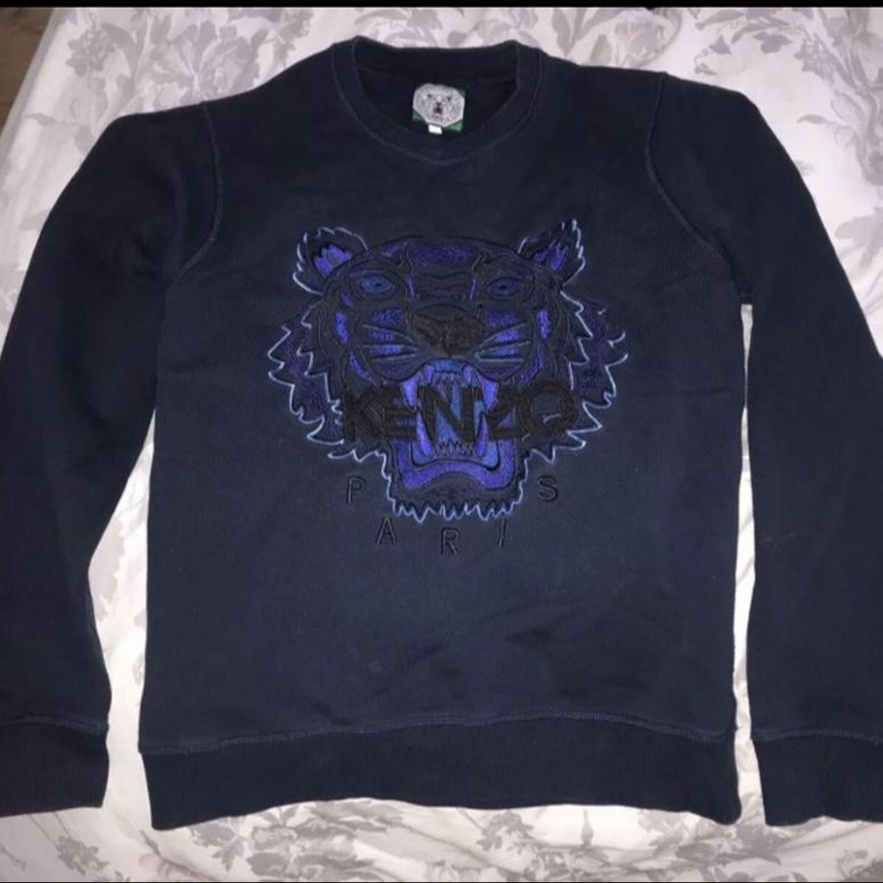 black and blue kenzo jumper