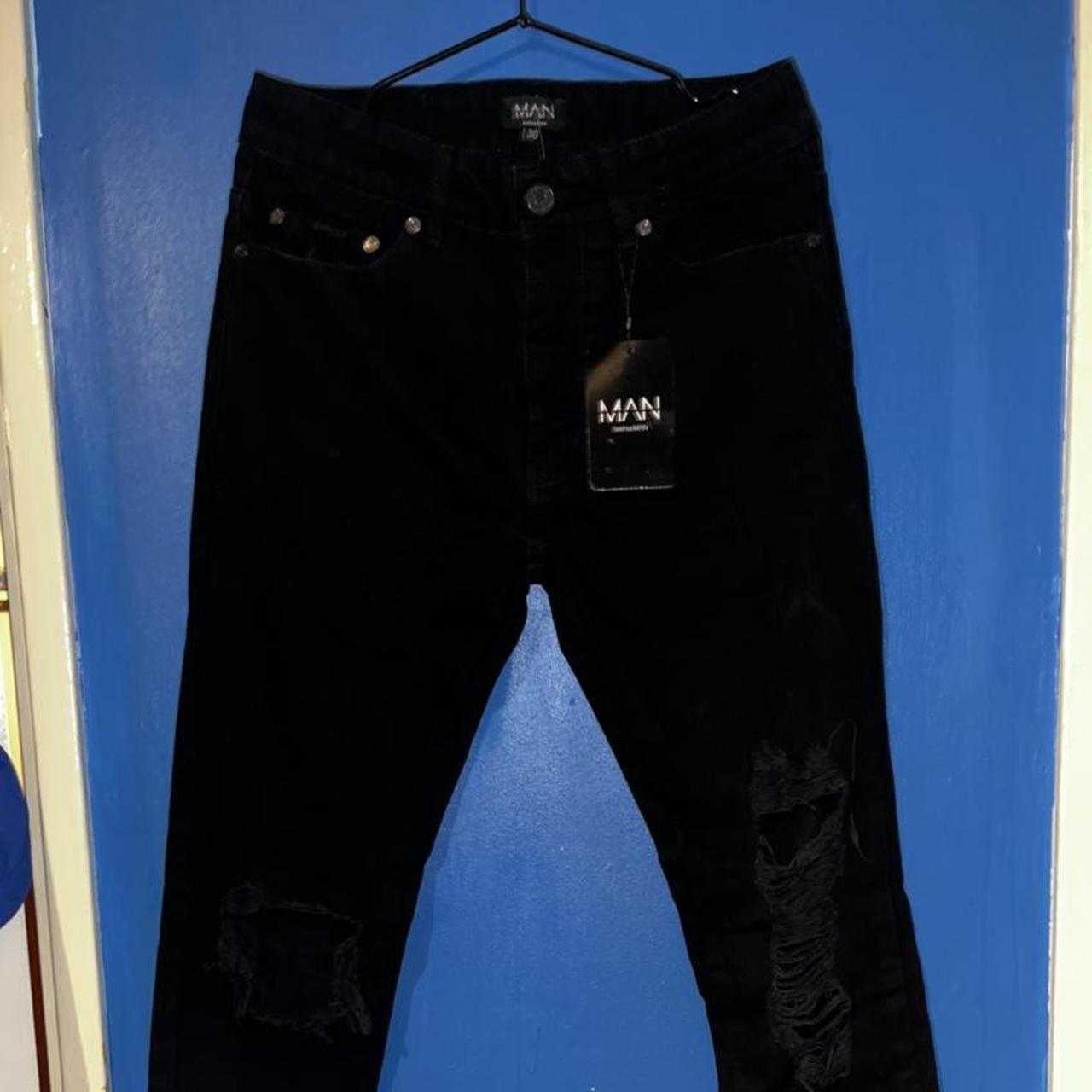 Boohoo Men S Black Jeans Depop