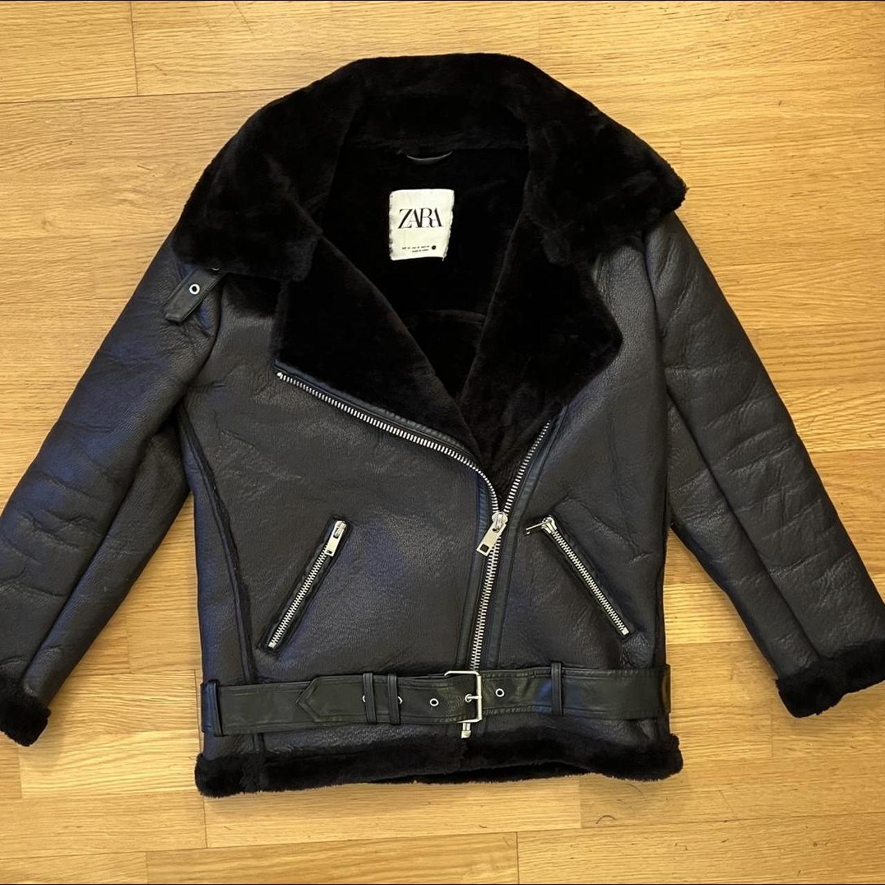 ZARA DOUBLE FACED BIKER JACKET Like new . All zips... - Depop