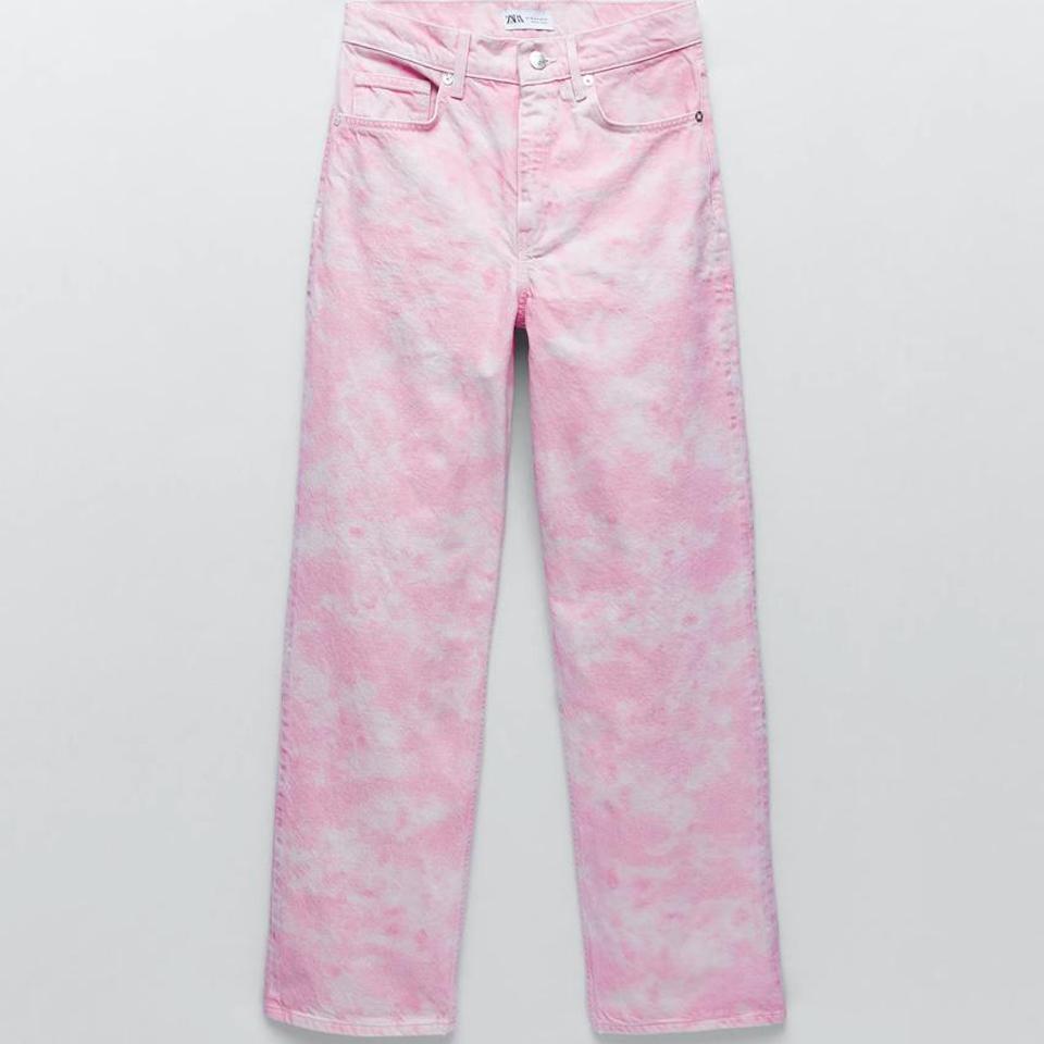 zara pink tie dye jeans