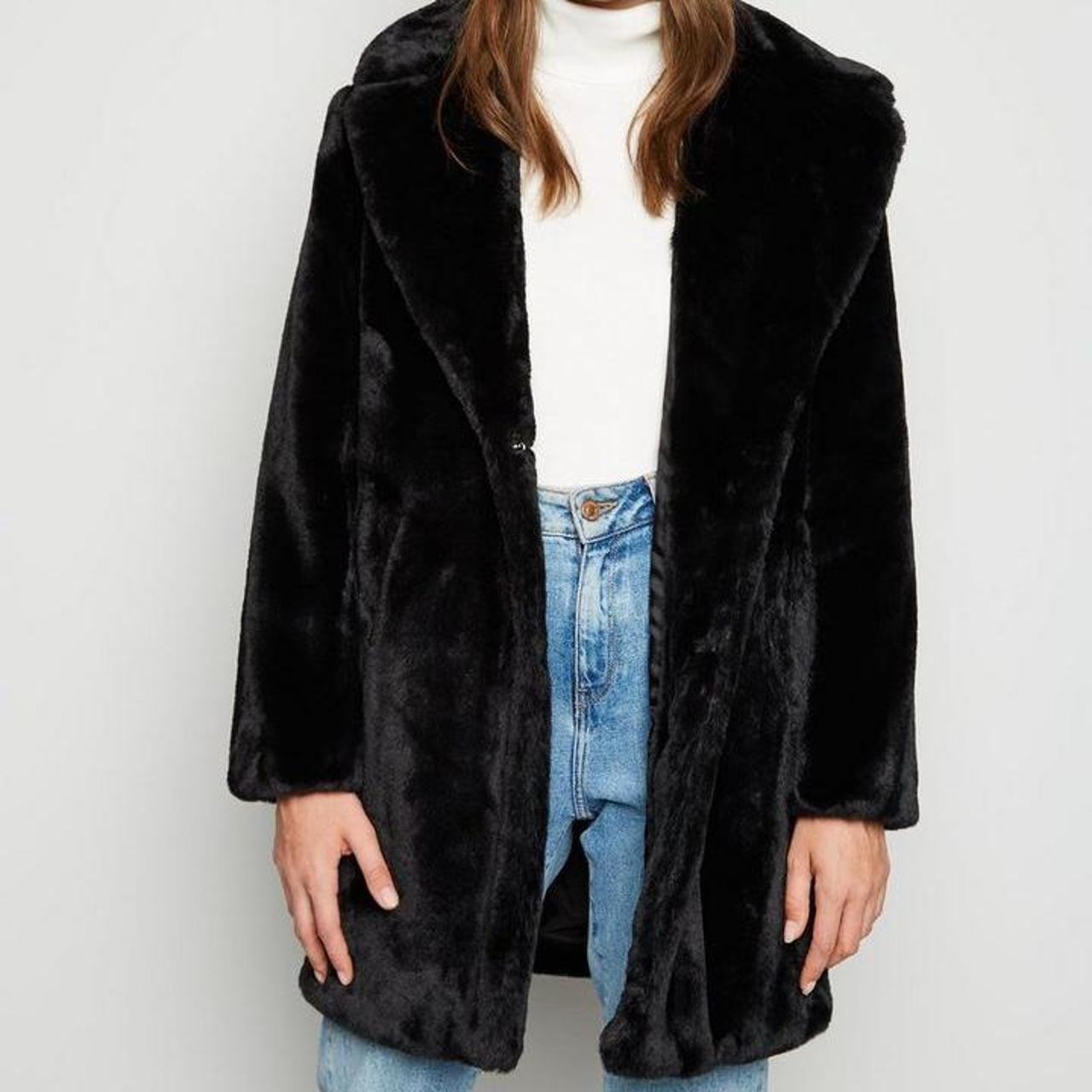 New Look Women's Black Coat Depop