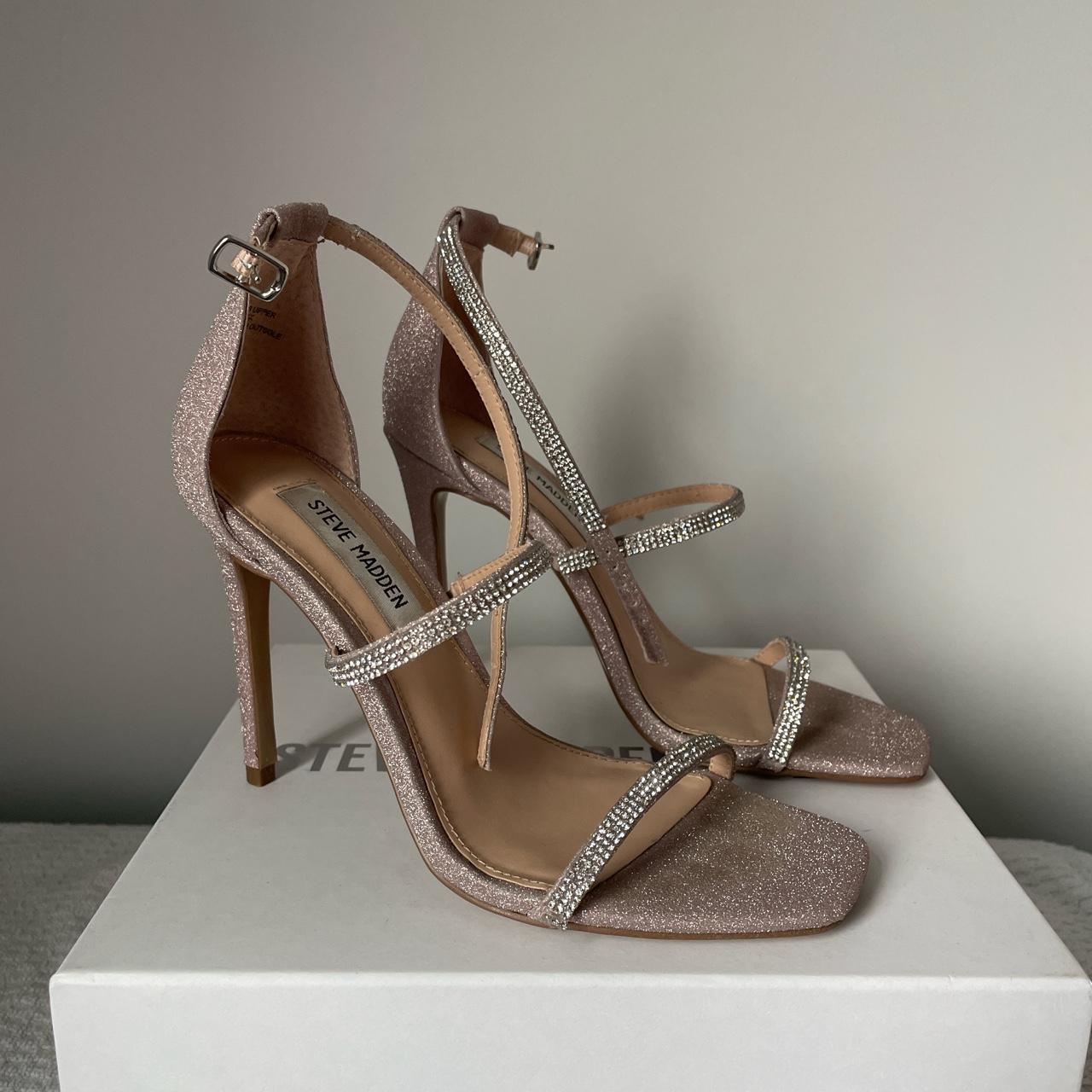 Dolls Kill Women's Pink and Silver Sandals Depop