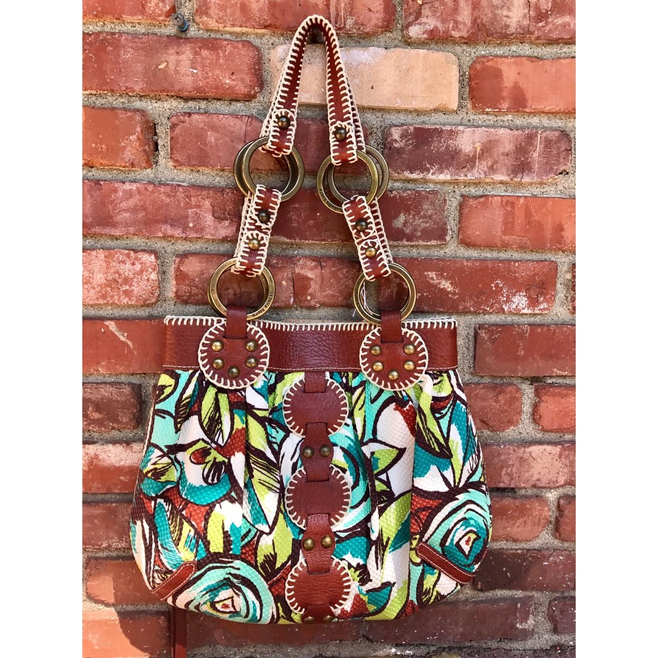 Gorgeous printed canvas Isabella Fiore bag with... - Depop