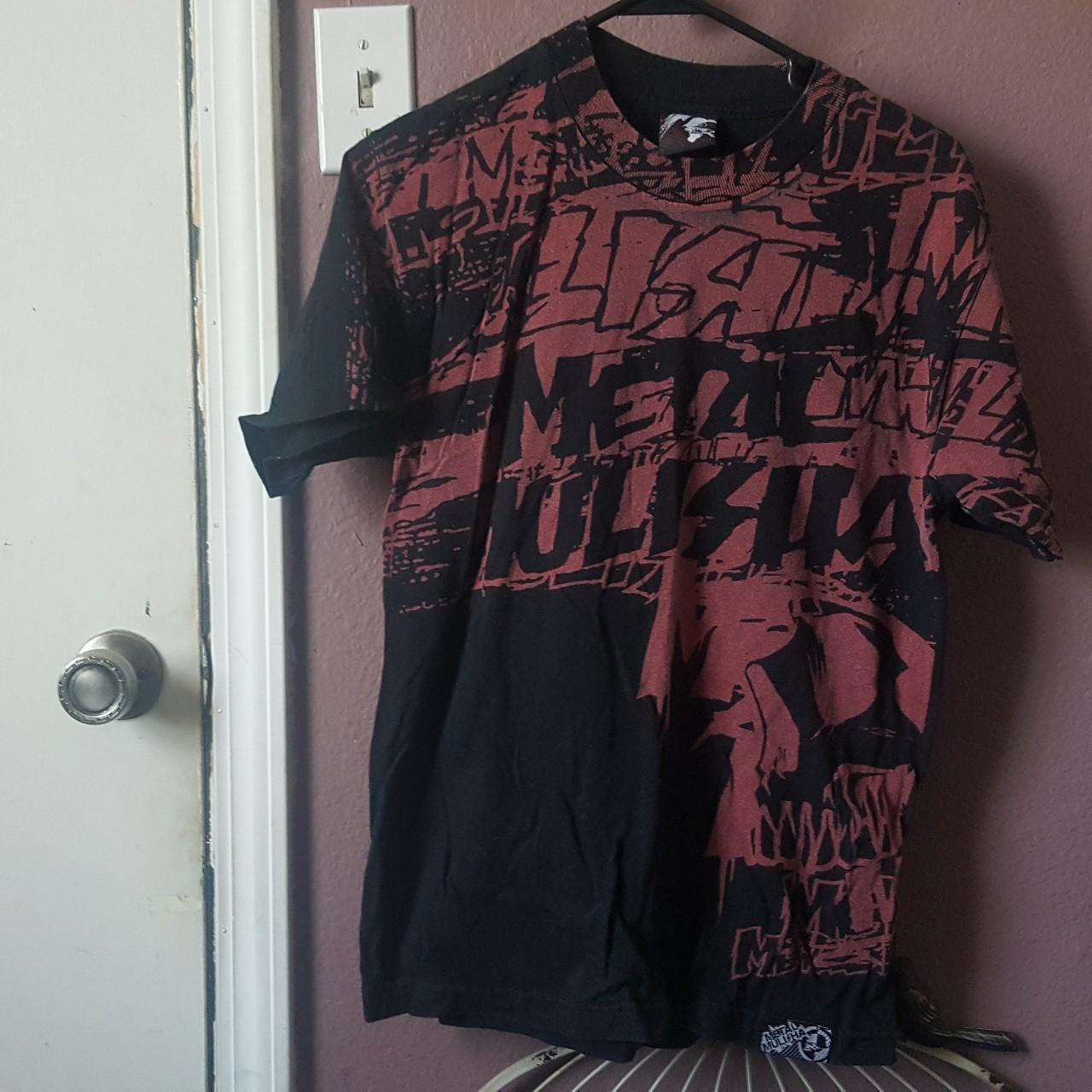 Black and red Metal Mulisha shirt with Skull logo.... - Depop