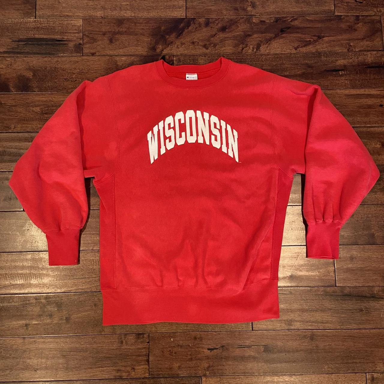 VTG Champion Wisconsin Badgers Reverse Weave Red...