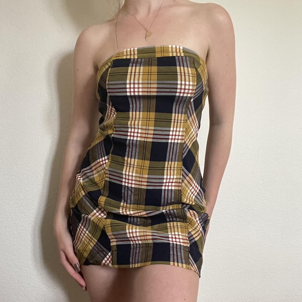 yellow plaid dress bodycon